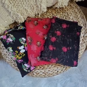 LuLaRoe floral leggings bundle